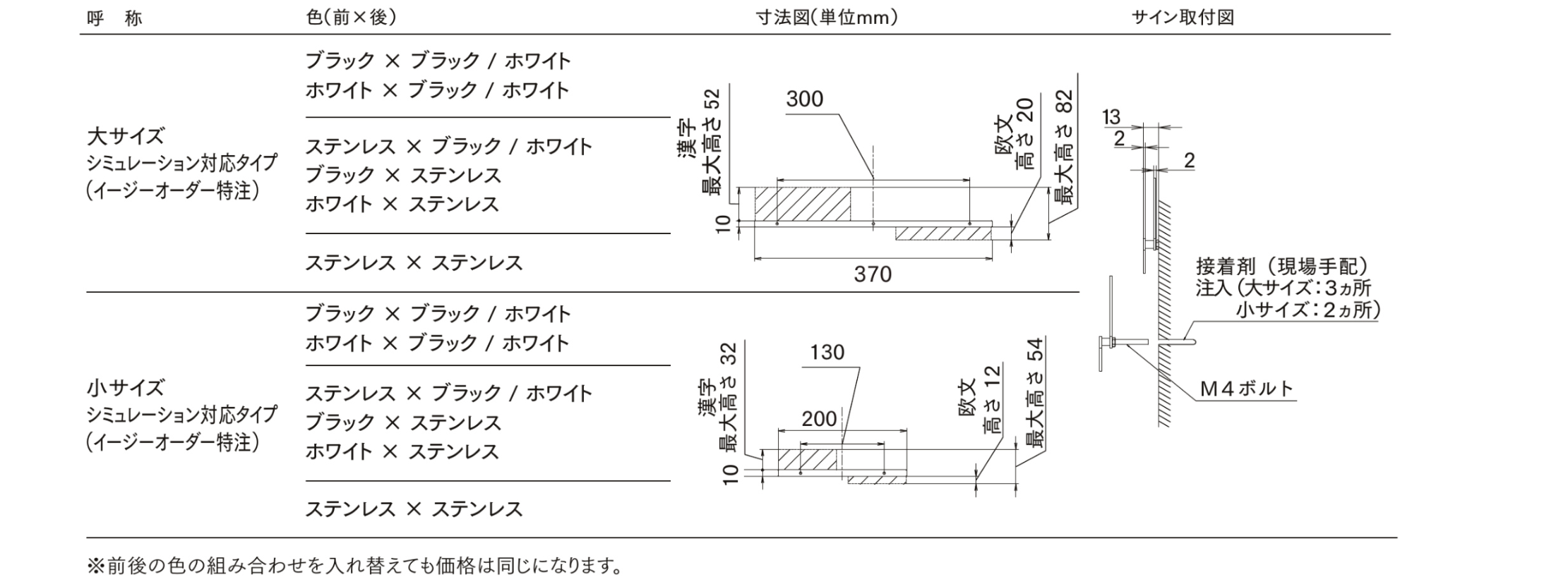 LIXIL　外構　サイン　ステンレス　モダン　 おしゃれ　エクステリア　愛知・名古屋の外構専門店パートナーホームのエクステリア製品一覧　切り文字サインC　寸法|パートナーホーム