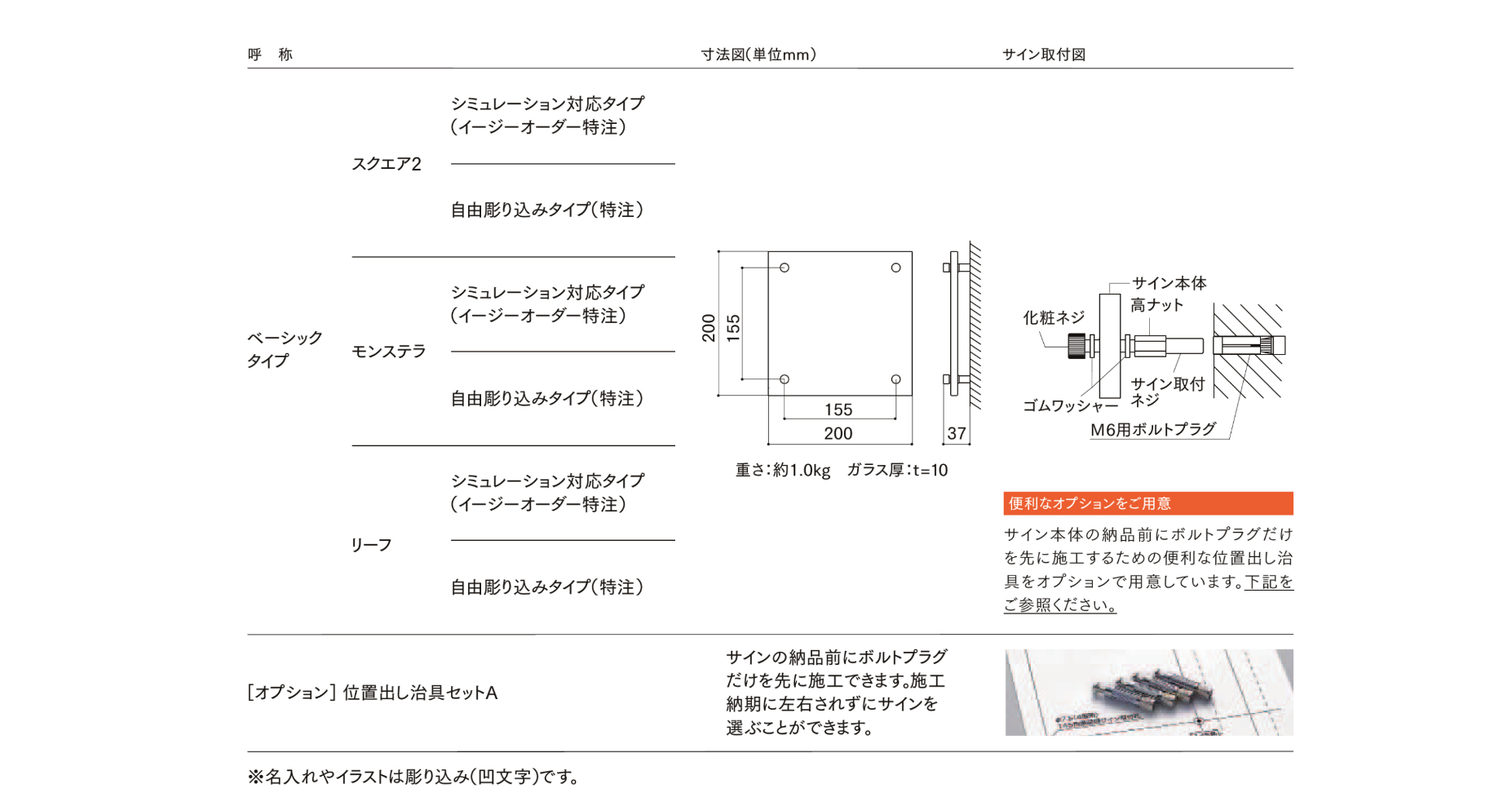 LIXIL　外構　サイン　ガラス　モダン　 おしゃれ　エクステリア　愛知・名古屋の外構専門店パートナーホームのエクステリア製品一覧　モダンガラスサイン　寸法|パートナーホーム