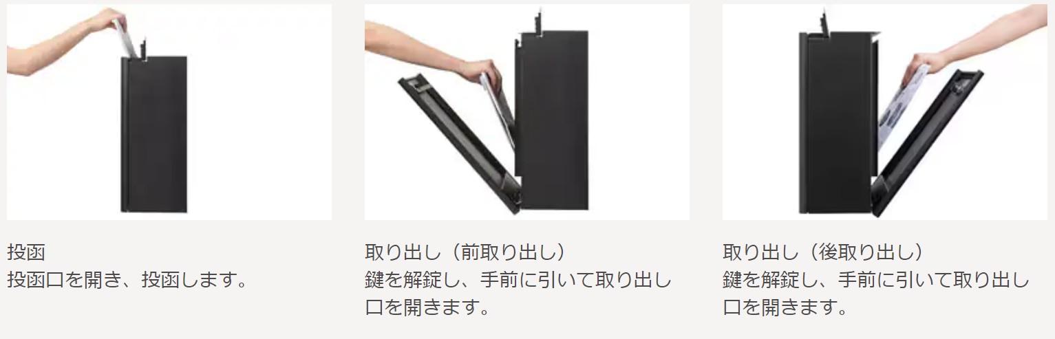 LIXIL　外構　機能門柱　モダン　 おしゃれ　エクステリア　愛知・名古屋の外構専門店パートナーホームのエクステリア製品一覧　機能門柱FS　投函方法|パートナーホーム