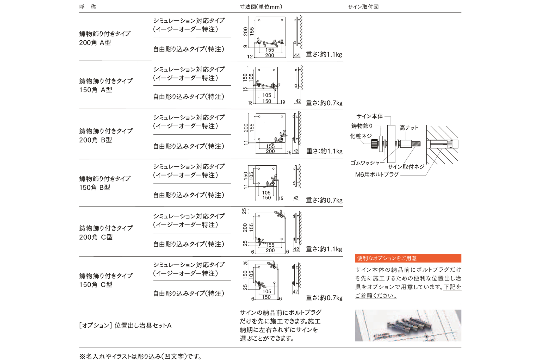 LIXIL　外構　サイン　ガラス　モダン　 おしゃれ　エクステリア　愛知・名古屋の外構専門店パートナーホームのエクステリア製品一覧　ガラスサイン　鋳物飾り付きタイプ　寸法|パートナーホーム