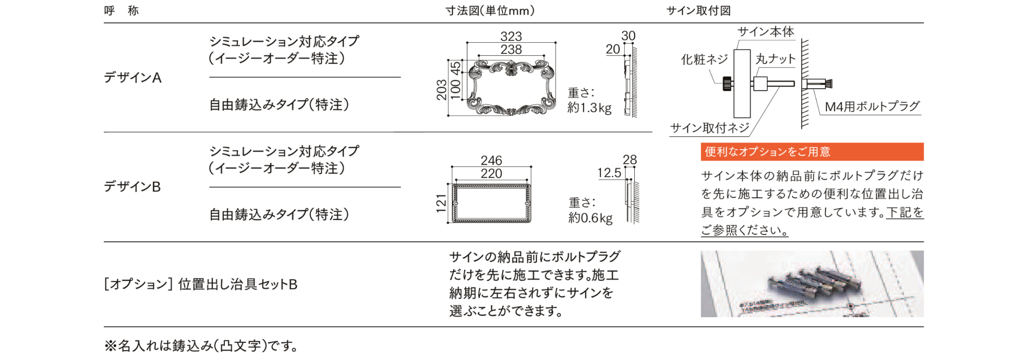 呼称　寸法　LIXIL　外構　サイン　アルミ鋳物　モダン　 おしゃれ　エクステリア　愛知・名古屋の外構専門店パートナーホームのエクステリア製品一覧　高級鋳物サイン|パートナーホーム