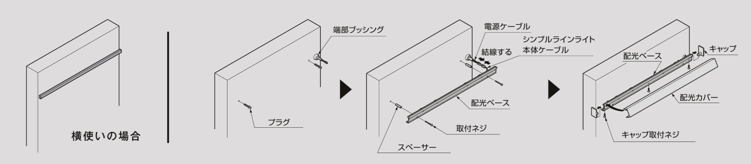 LIXIL　照明　外構　モダン　 おしゃれ　エクステリア　愛知・名古屋の外構専門店パートナーホームのエクステリア　製品一覧　美彩　Back Line Light　バックラインライト　ブロック積みの壁やコンクリートの擁壁などにネジで固定して取付け。バックラインライトは、横使いだけでなく、縦使いでも使用できます。|パートナーホーム