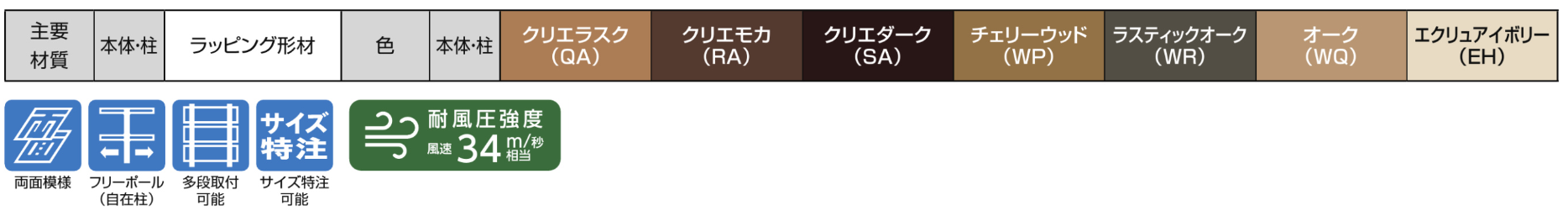 LIXIL　フェンス　外構　モダン　主要材料　ラッピング形材　 おしゃれ　エクステリア　愛知・名古屋の外構専門店パートナーホームのエクステリア　製品一覧　フェンスAA木調　YS3型、YR1型　仕様|パートナーホーム